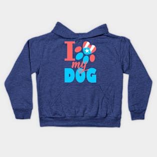 Puerto Rico I Love my Dog Flag Pet Paw Boricua Kids Hoodie